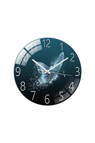 Qingmipy Günbatımı Rengi Özel Tasarım Cam Duvar Saati - Salon & Yatak Odası Sessiz Avrupa Stili Kuvars Saat Çok Renki