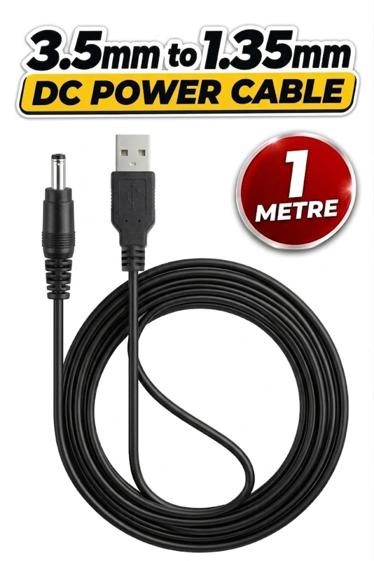 1 Metre Usb To 3.5mm 1.35mm Plug Tip Connector Notebook Tablet Pc 5v Dc Power Cord Cable Erkek Dc Güç Adaptör Kablosu 1mt Dc Kablo 001