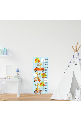 Çocuk Odası Bebek Odası Boy Ölçer Boy Cetveli Sticker Araç Zürafa