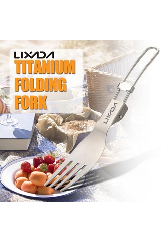 Lixada Titanyum Katlanır Çatal Ultralight Açık Taşınabilir Akşam Yemeği Meyve Çatalı Sofra Takımı Sofra Kamp Sırt Çantası İçin Çok Renkli