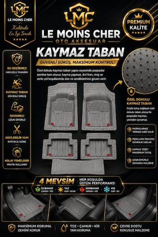 Volkswagen Crafter Panelvan Havuzlu Oto Paspası Kaymaz Taban Dayanıklı Enerji Gri