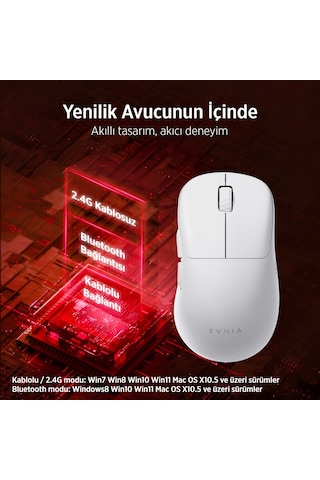 Philips Evnia Spk9418w Kablosuz 12000 Dpı Paw3311 Sensörlü Gaming Oyuncu Mouse Beyaz Spk9418w