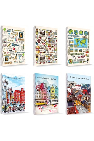 Çınar A4 96 Yaprak Karton Kapak Spiralli Defter 2 Çizgili+2 Kareli