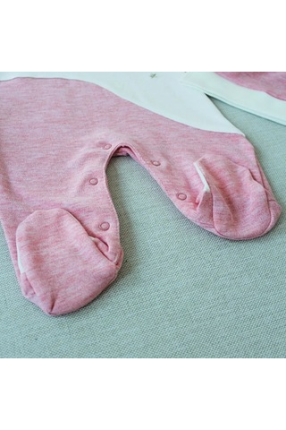 Candar Lucky Baby Nakışlı Çizgili Şapkalı Kız Bebek Tulumu 0-3 / 3-6 Ay Pembe
