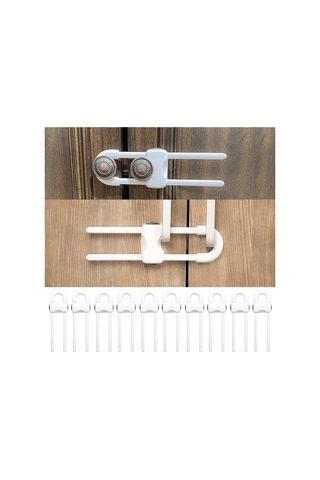 Bebek İçin 5 Adet Dolap Kilit U-şekilli Ayarlanabilir Eşya Dolabı Gardırop Çekmece Kolu İçin Kilit Çok Renkli