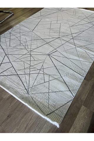 Hoom Rugs Moda 1080 Gri Yün Dokulu Akrilik Antibakteriyel Halı Gri