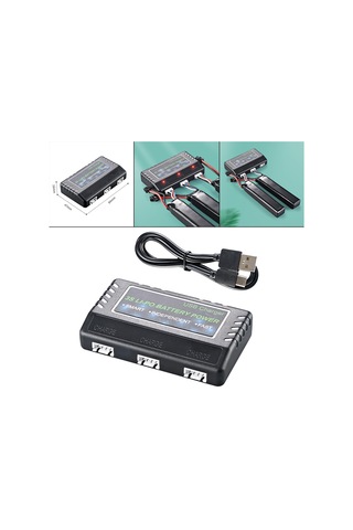 Suntek 11.1v Lı-po Usb Siyah 3'ü 1 Arada 800 Mah Batarya Şarj Cihazı