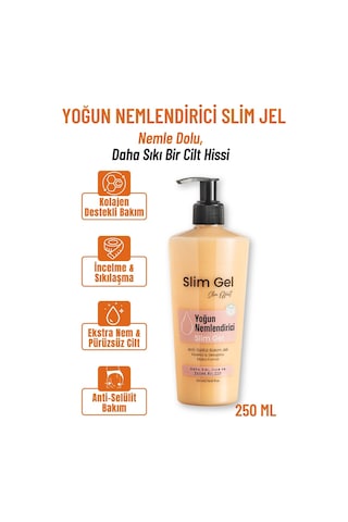 Selülit Ve Çatlak Karşıtı & Yoğun Nemlendirici Slim Jel Kolajen Destekli Bölgesel İncelme Jeli
