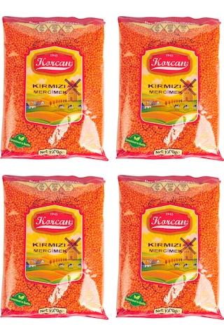 Korcan Kırmızı Mercimek 4 x 1 KG