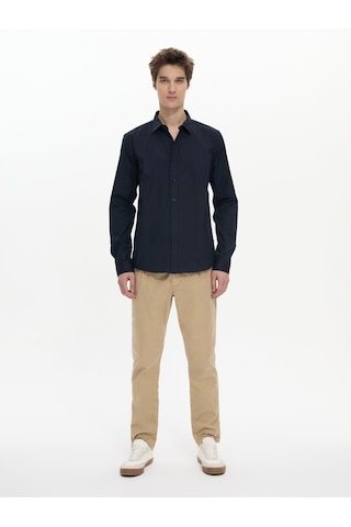 Ltb Uzun Kollu Önü Düğmeli Basic Lacivert Gömlek Lacivert 2XL