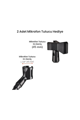 Larkin Ms100 Üst Kalite Demir Mikrofon Standı Sehpası Taşıma Çantası Ve Tutacak Hediye