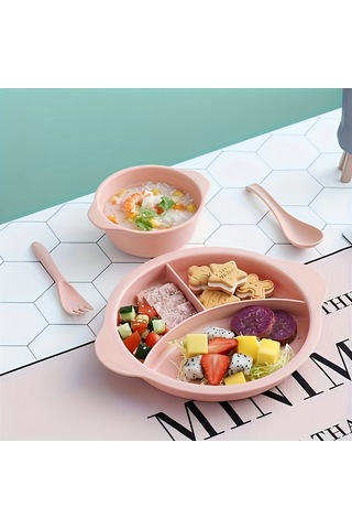 3-6 Yaş Arası Çocuklar İçin Mavi Kareli Plastik Çatal Bıçak Takımı