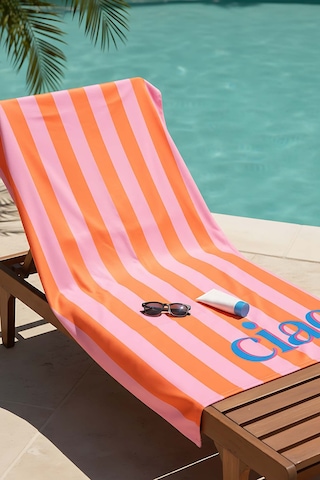 Ciao Çizgili Çift Taraflı Plaj Havlusu 70x150 Cm Çok Renkli