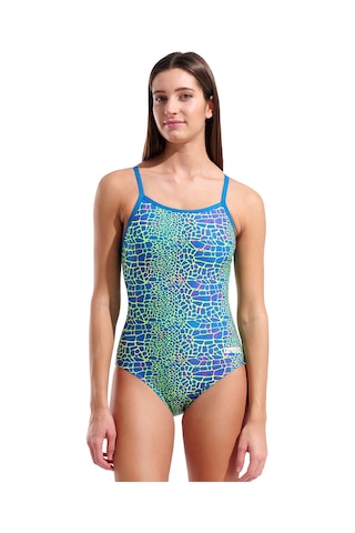 Arena Snakeskin Swımsuit Lightdropback Kadın Mavi Yüzücü Mayo 010157506