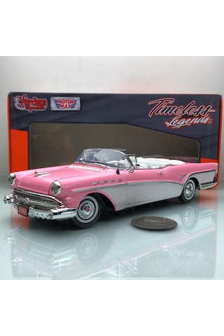1957 Buick Roadmaster Pink / White 1 18 Ölçek Motormax Marka