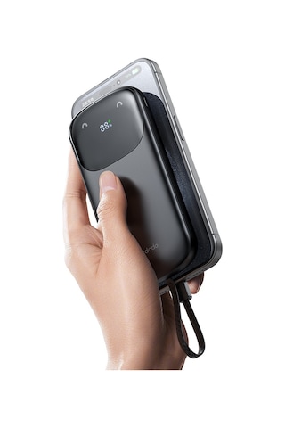 Mcdodo Mc-8520 10000mah 22.5w Pd Qc Hızlı Şarj Dijital Göstergeli Çoklu Kablolu Powerbank Siyah