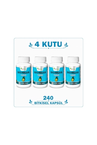 İlim Bromelain 150 Mg Takviye Edici Gıda 4 x 60 Bitkisel Kapsül