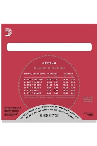 D'addario Ej27n Classics Serisi Klasik Gitar Tel Seti 4/4 Ölçek