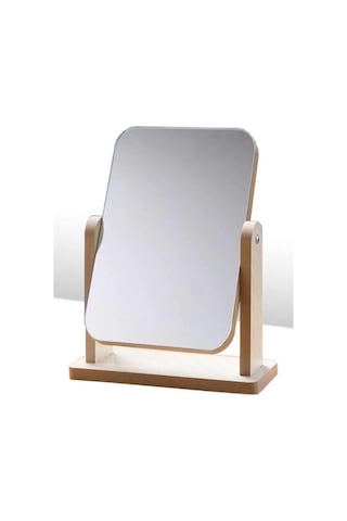 Çift Taraflı Ahşap Ayarlanabilir Masa, Makyaj, El Aynası Büyük