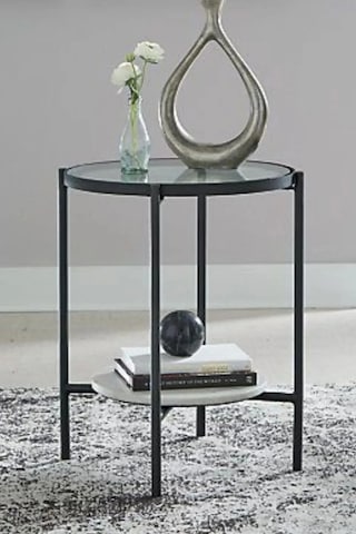 Nordic Yan Sehpa Temperli Cam 40 Cm Demonte Çizilmez Kırılmaz Metal Çerçeve Raflı Minimalist Sehpa - Beyaz Beyaz