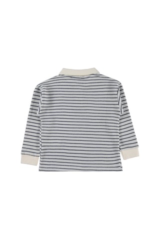Civil Boys Çizgili Polo Yaka 6-9 Yaş Sweatshirt - Lacivert