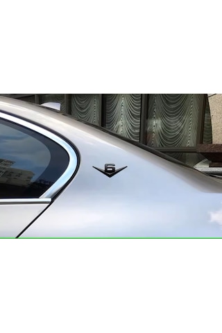 V6 Bagaj Yazı Arma Logo 3d Metal Mat Siyah Renk Arma V6 Luggage S