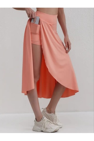 Kadın Cep Detay Taytlı Sandy Etek Karışık Çok Renkli