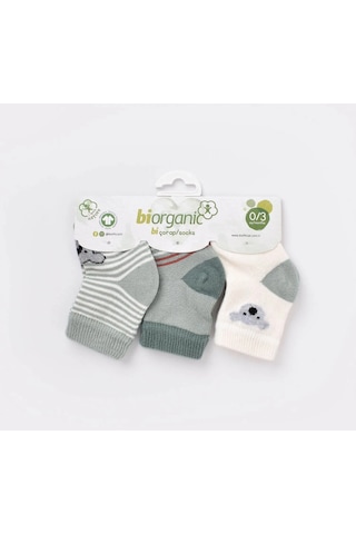 Step Bibaby Biorganic Koala Erkek 3'lü Çorap 68449 Nil 001