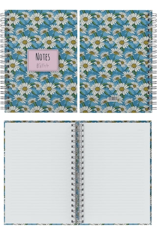 Daisy-big Sert Kapak Spiralli Defter, 17x24 Cm Çok Renkli