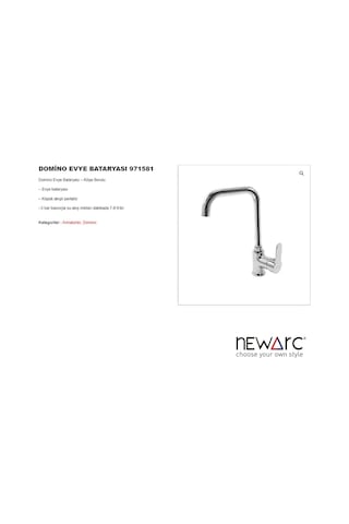 Newarc 971581 Domino Eviye Bataryası Krom