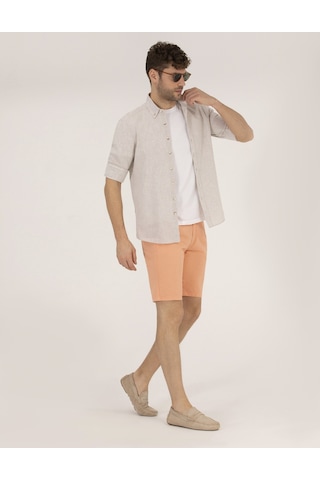 Pierre Cardin Erkek Turuncu Dokuma Şort 50264863-vr051 Turuncu