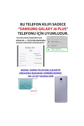 Samsung Galaxy J6 Plus Uyumlu Pembe Çiçek Ve Fiyonklar Baskılı Silikon Kılıf