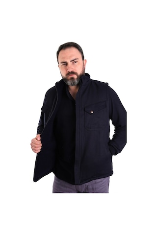 Eser - 7-7 Gabardin Polarlı Yelek - Kışlık - Lacivert