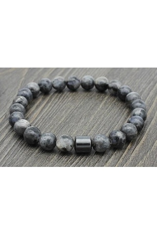 Doğal Taş Gri Parlak Kadın Erkek Bileklik Mıknatıslı Sigara Bıraktırma Güç Denge Bilekliği Çok Renkli