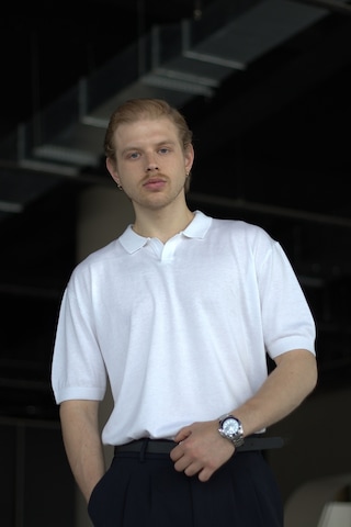 Erkek Oversize Polo Yaka Triko T-shirt 001