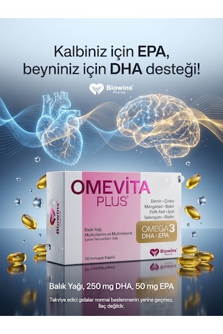 Biowins Pharma Omevita Plus Omega 3 Dha Epa Multivitamin Multimineral 30 Yumuşak Kapsül