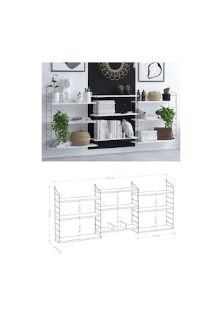 Decormet Lungo Raf Kitaplık Dec0013 Çok Renkli