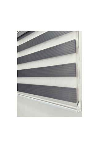 Binbirperde Gri Pileli Zebra Stor Perde Ev/ofis Perdesi Aluminyum Sistem