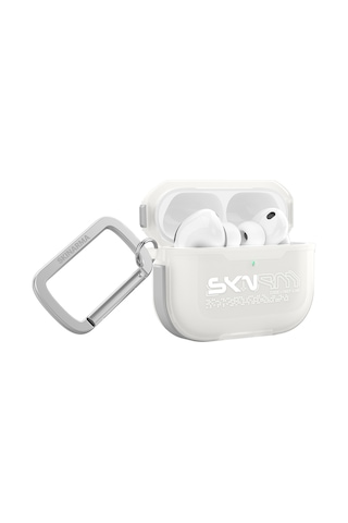 Apple Uyumlu AirPods Pro 3 Kılıf Skinarma Transparan Mat Tasarım Kinzoku Kılıf Beyaz Beyaz