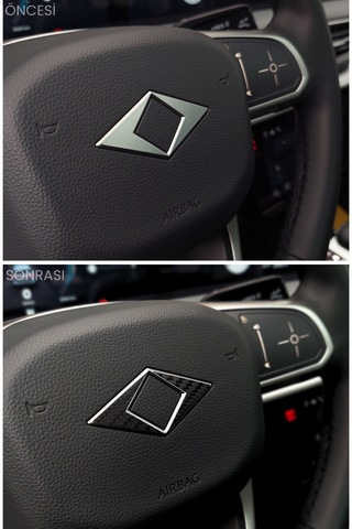 Togg T10x Uyumlu Amblem Kaplama Sticker Set Parlak Siyah