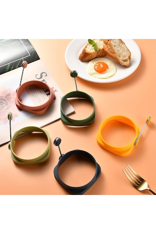1 Adet Yüksek Isıya Dayanıklı Silikon Yuvarlak Kendin Yap Kızarmış Yumurta Kalıbı Yalıtımlı Kızartma Et Kek Yaratıcı Aletler Yeşil