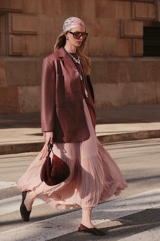 Crush Piliseli Uzun Etek Pudra Pudra