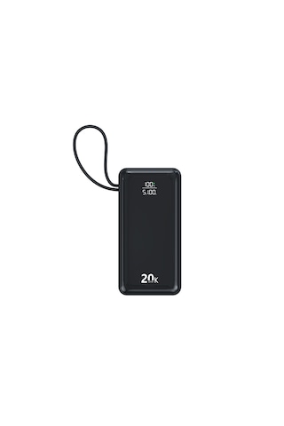 20.000 Mah Taşınabilir Şarj Aleti 22.5w Pd Hızlı Şarj Lcd Şarj Göstergeli 6 Port Powerbank Siyah