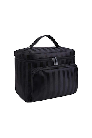 Hkyh Mücevher Vanity Vaka Depolama Çantaları Kadınlar Güzellik Makyaj Oje Kozmetik Çanta Siyah Siyah