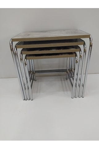 Zigon Sehpa 4'Lü Metal Model Transmisyon Nikelaj Ayak Ahşap Merme (422100091)