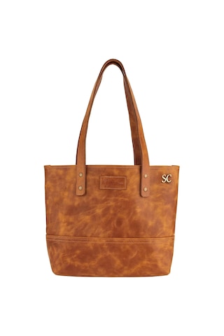 Twingold İsme Özel Tote Bag El Omuz Çantası - %100 Rainbow Deri - Ac03003 - Camel Camel