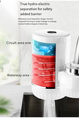 Xurunkeji Kolay Kurulum Hızlı Isıtma Karıştırma Musluğu Anında Elektrikli Su Isıtıcı Musluk Isıtıcı Dijital Ekranlı Ab Fişi Beyaz