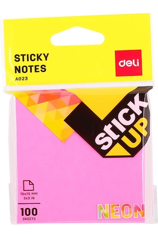 Deli Sticky Notes Yapışkanlı Not Kağıdı 76x76 Mm Neon 100 Sayfa A02302