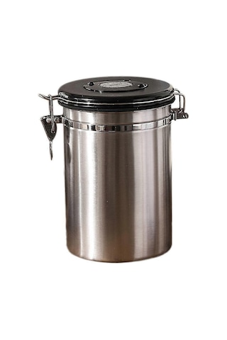 Kahve Makinesi Hava Geçirmez Kahve Çekirdek Kabı, Tarih Takipli, Paslanmaz Çelik Mutfak Saklama Kabı, 1,8 L - Yvan -