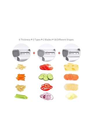 Ayarlanabilir Mandolin Sebze Dilimleyici Paslanmaz Çelik Sebze Çok Renkli